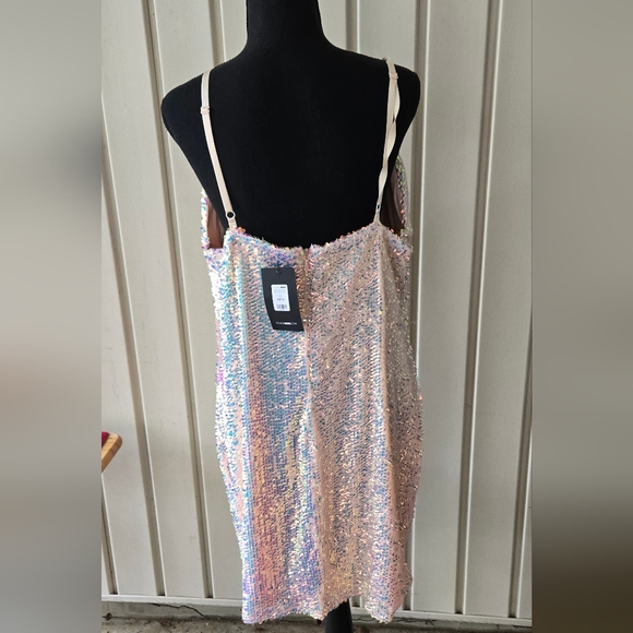 Keep Your Shine Sequin Mini Dress - Blush Pink NWT SZ 3X - Picture 4 of 6